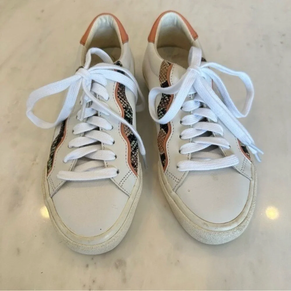 Madewell Sidewalk Low-Top Sneakers in Snake Embossed Leather: Wave Edition Size - Picture 2 of 10